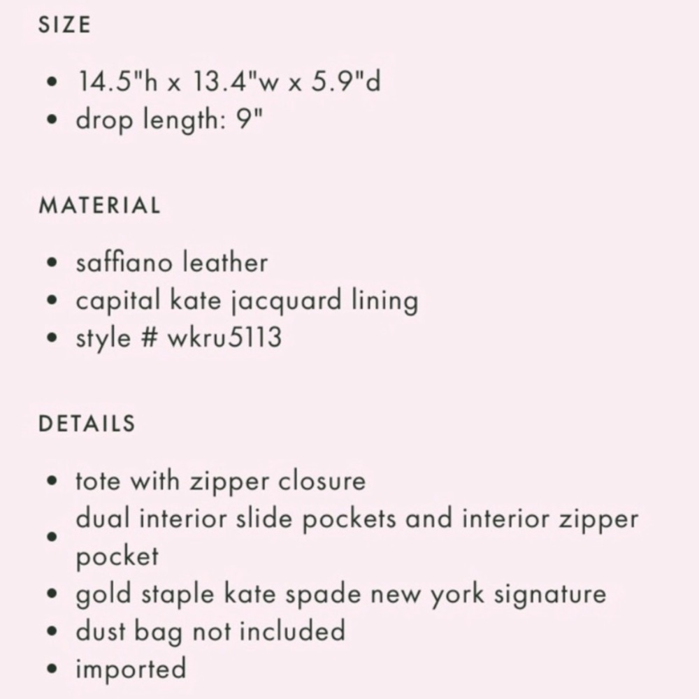 ♠️ NEW WITH TAGS ♠️ KATE SPADE REGATTA COURT - Picture 8 of 8